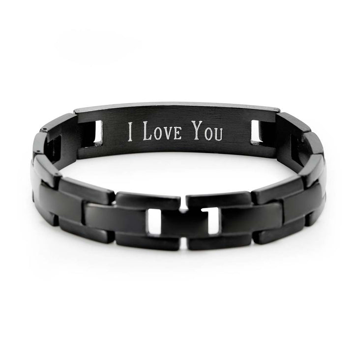 Engravable Black Lord's Prayer Bracelet