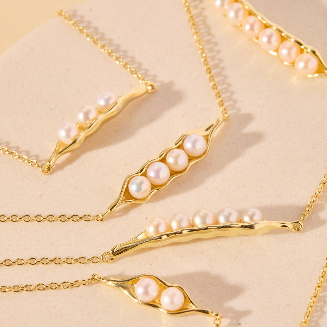 Gold Plated Two Peas in a Pod Pearl Bracelet