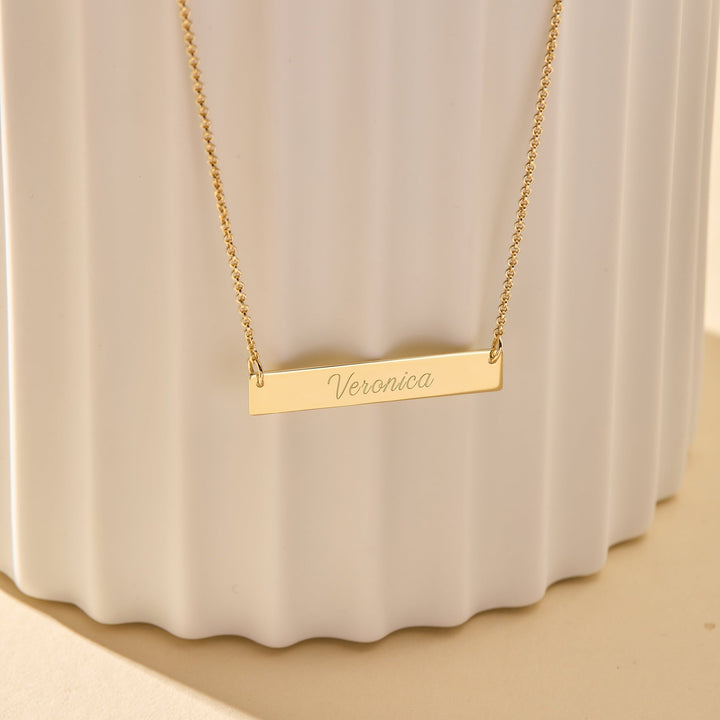 Gold Petite Name Bar Necklace