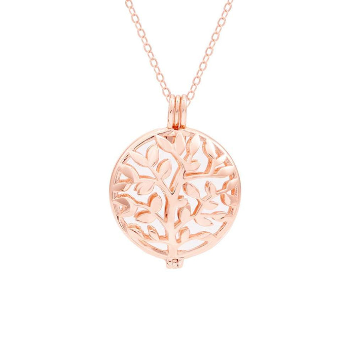 Family Tree Rose Gold 4mm Round Birthstone Locket