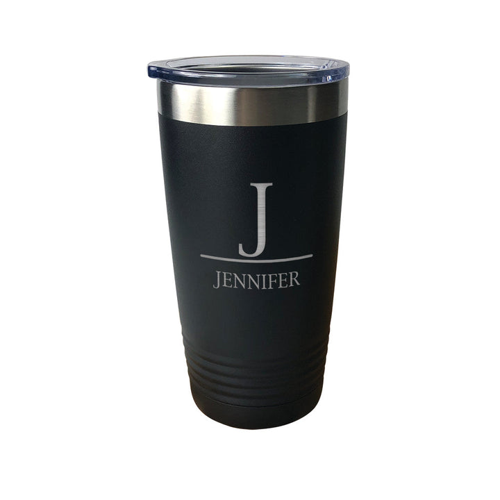 Black Initial and Name Tumbler