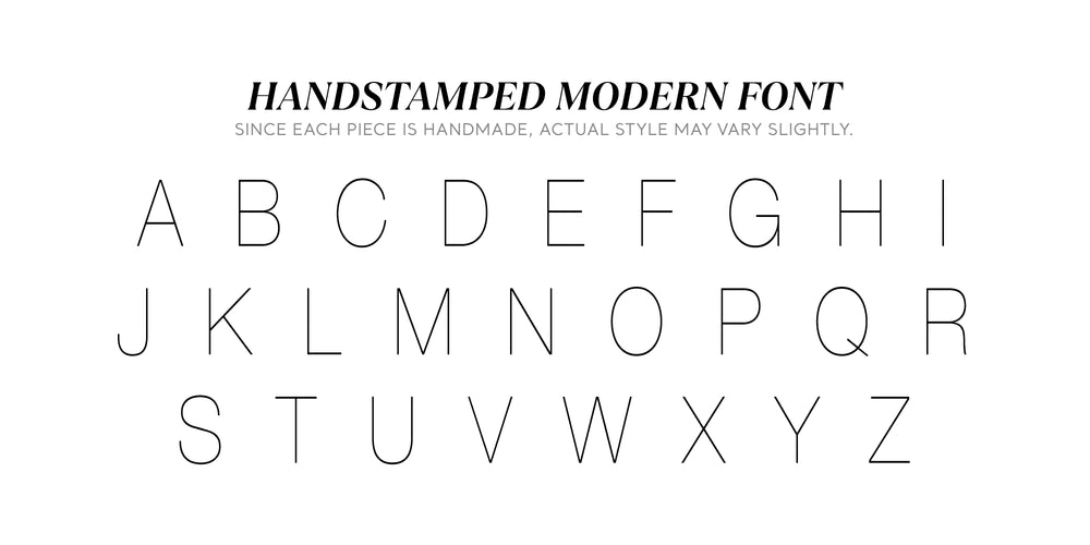 Handstamped Modern Font Character List