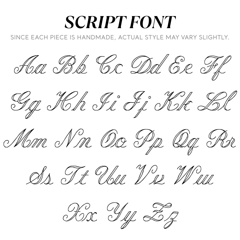 Script Font Character List