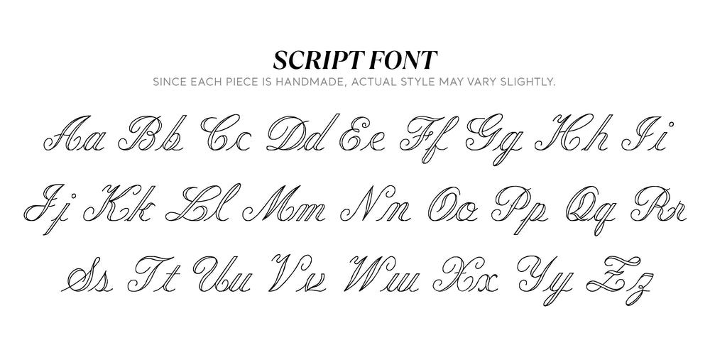 Script Font Character List