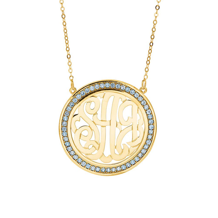 Gold and CZ Monogram Necklace