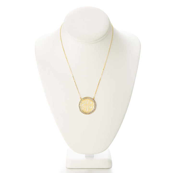 Gold and CZ Monogram Necklace