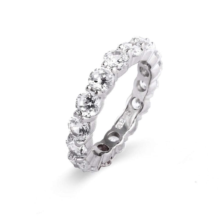 Sterling Silver Cubic Zirconia Brilliant Cut Wedding Band