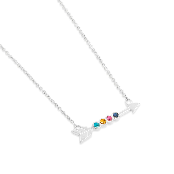 Custom Four Birthstone Arrow Necklace