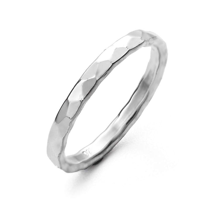 Hammered 2mm Sterling Silver Ring