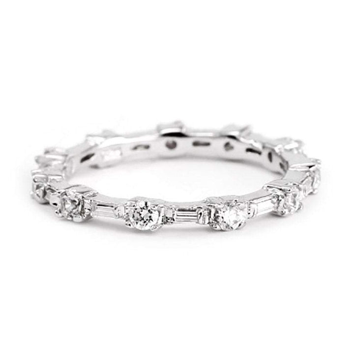 Baguette and Brilliant Cut CZ Stackable Ring