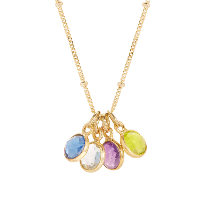 Gold Four Stone Gemstone Pendant