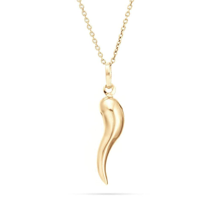 Medium 14K Gold Italian Horn Pendant