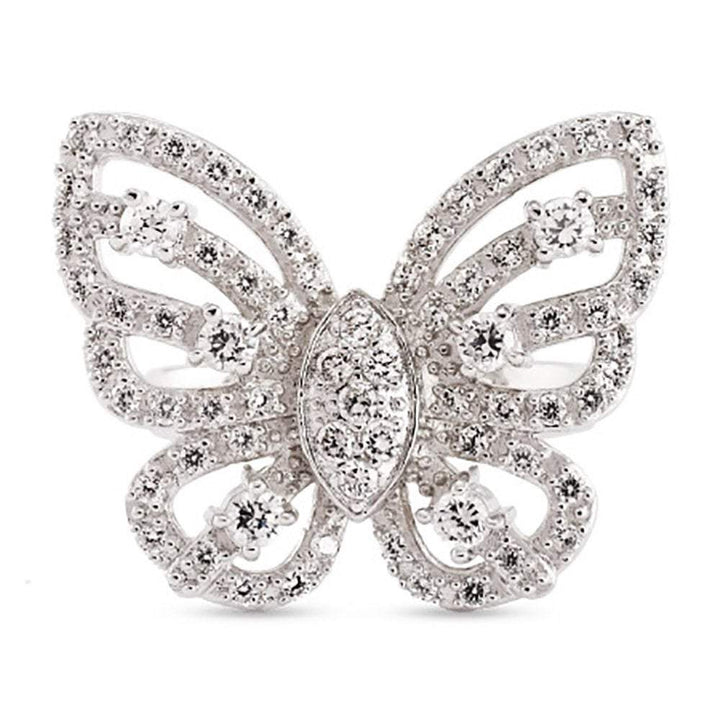 Sterling Silver CZ Butterfly Ring