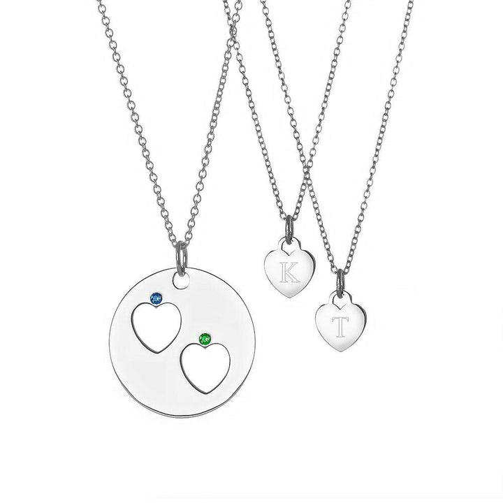 Mother Daughter 2 Child One For You, One For Me Birthstone Pendant Set