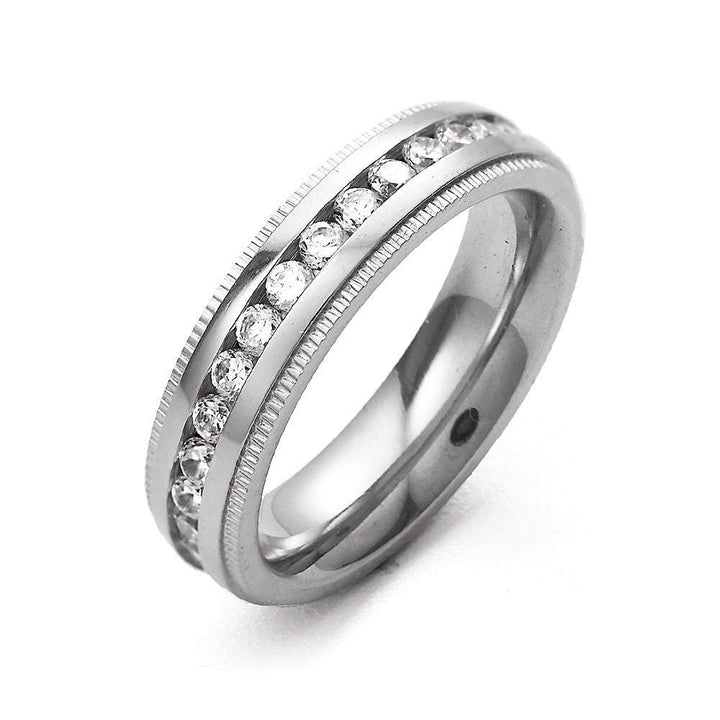 Women's CZ Engravable Eternity Band with Milgrain Edge