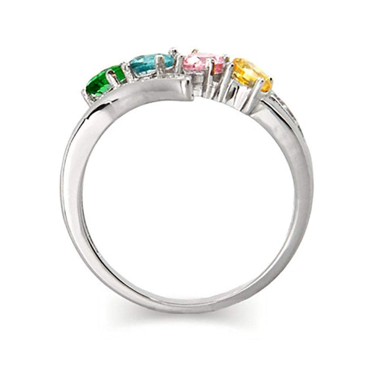 Close to the Heart 4 Stone CZ Bypass Birthstone Mother's Ring