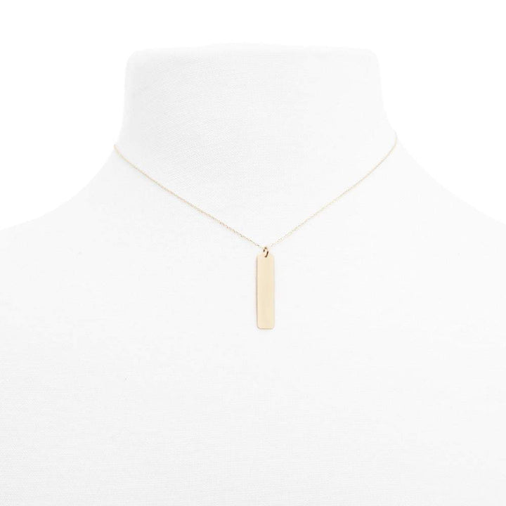 14K Gold Vertical Name Bar Necklace