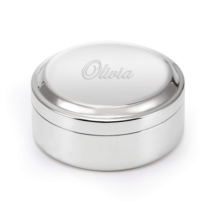 Engravable Round Jewelry Box