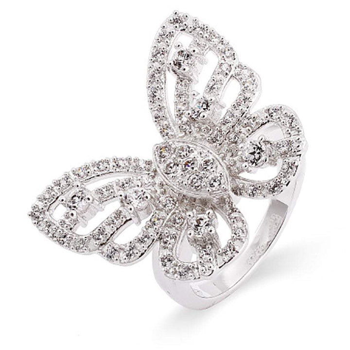 Sterling Silver CZ Butterfly Ring