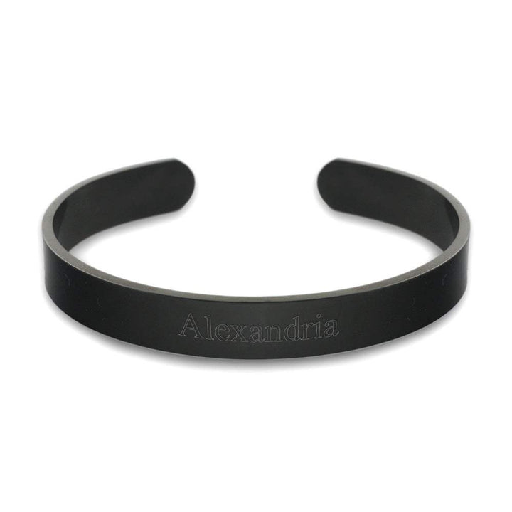 Stainless Steel Black Plate Cuff Bracelet