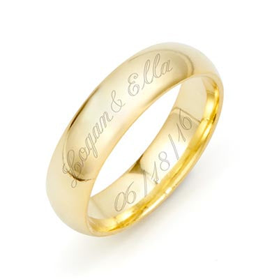 Men's Gold 5mm Engravable Ring