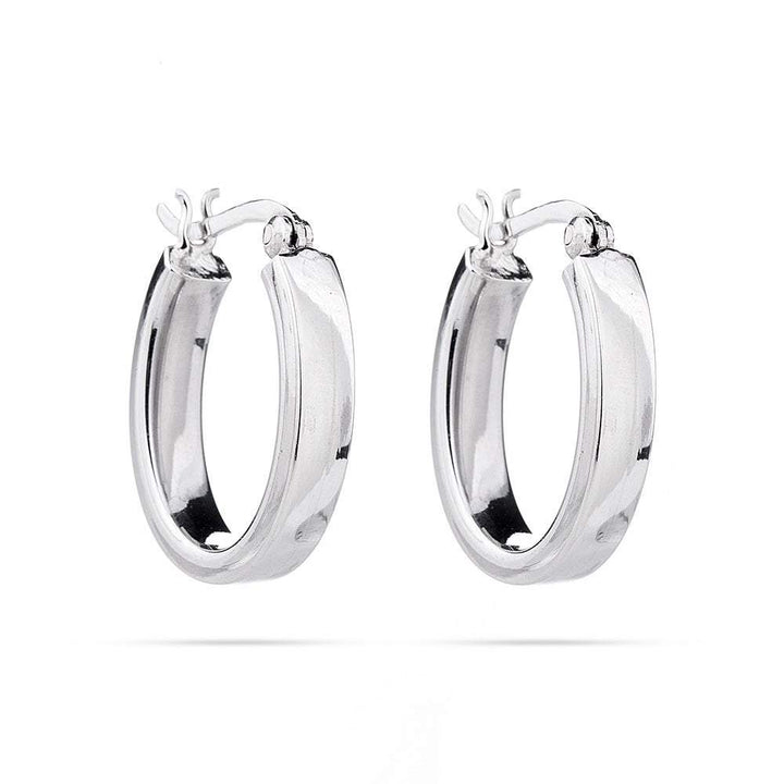 Sterling Silver 3/4" Oval Hoop Earrings