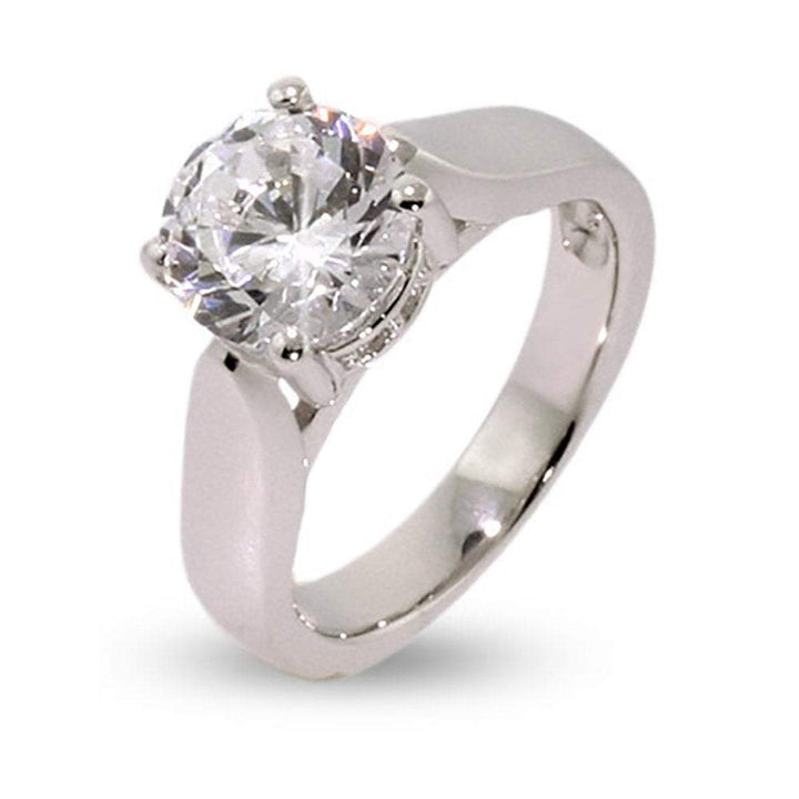 Classic Solitaire CZ Sterling Silver Engagement Ring