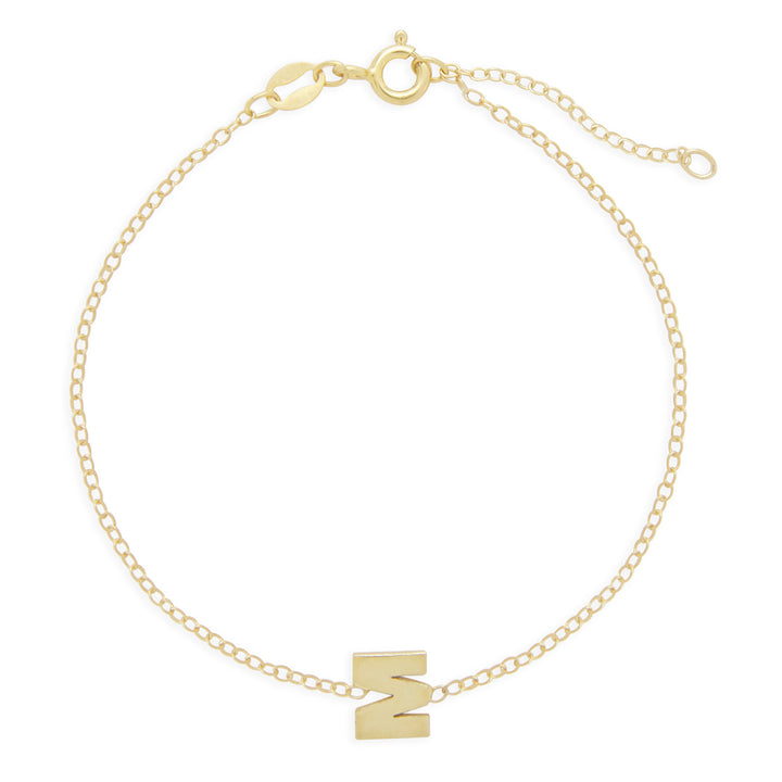 Gold Plated Sideways Initial Bracelet