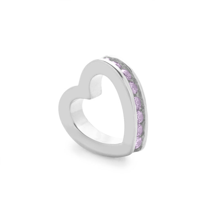 Silver February Eternity Heart Charm