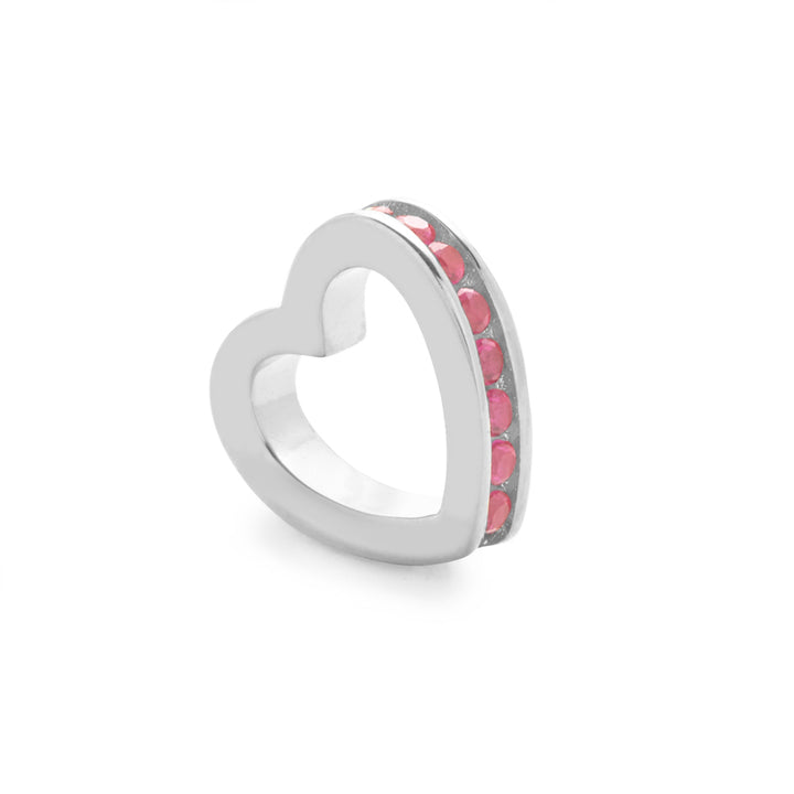 Silver July Eternity Heart Charm