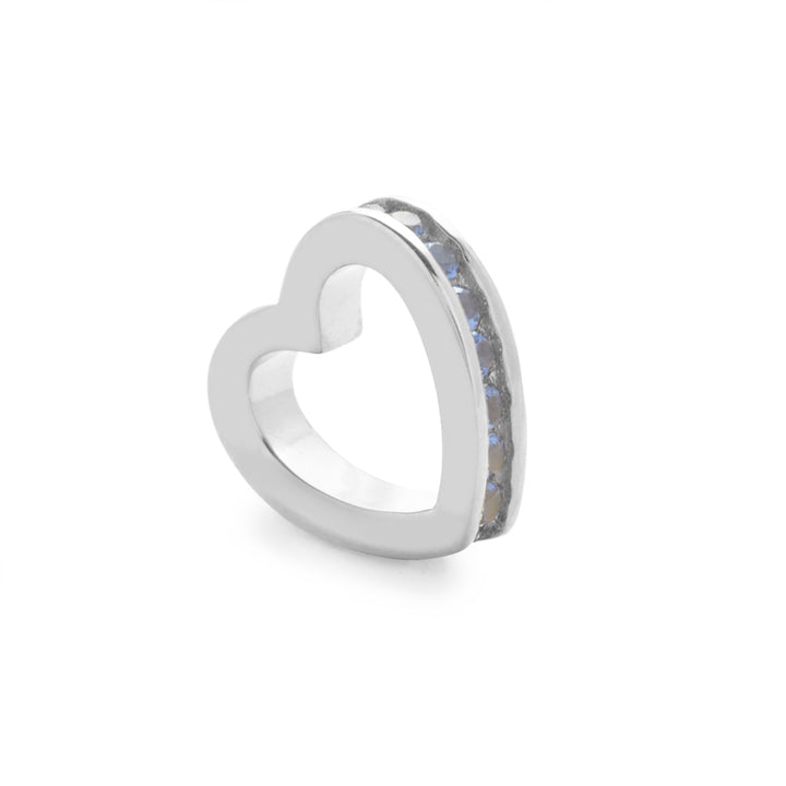 Silver September Eternity Heart Charm