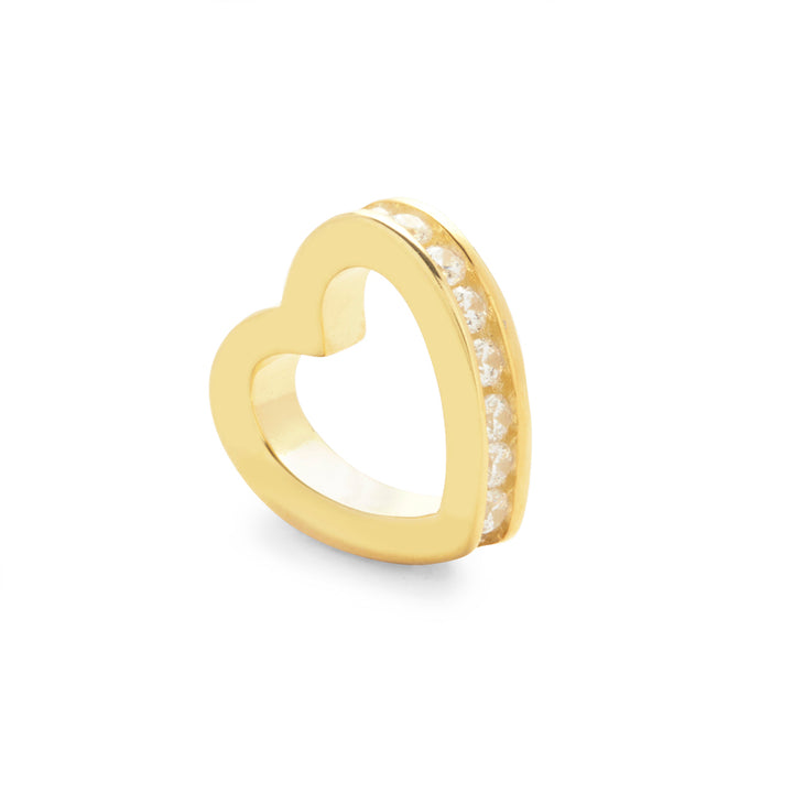 Gold April Eternity Heart Charm