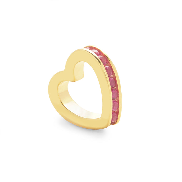 Gold July Eternity Heart Charm