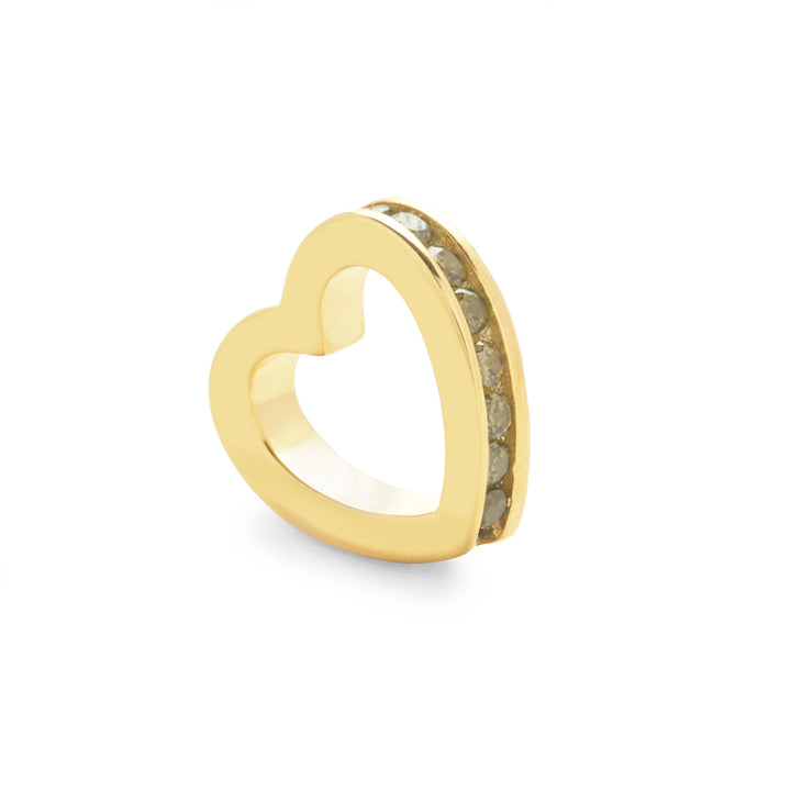 Gold August Eternity Heart Charm