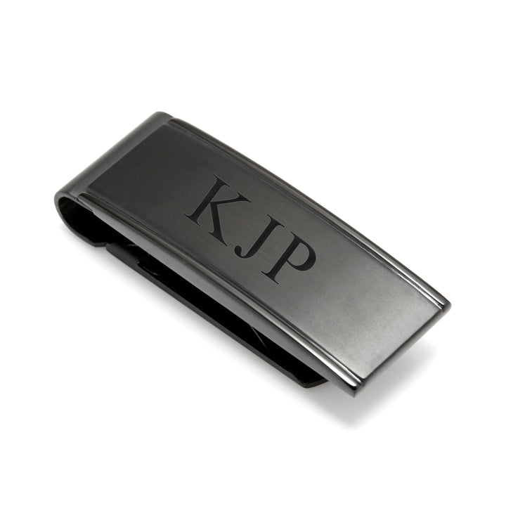 Chisel Engravable Brushed Black Money Clip