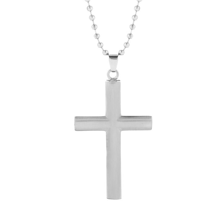 Men's Engravable Stainless Steel Cross Pendant