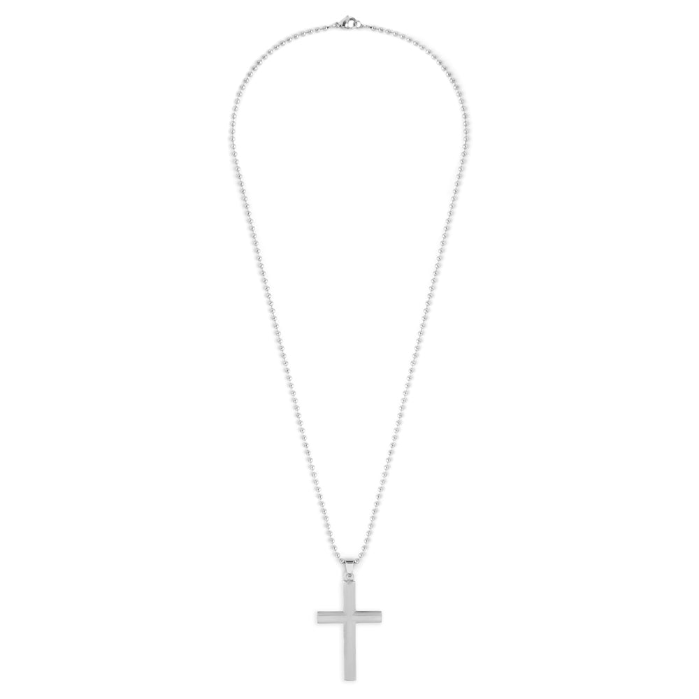 Men's Engravable Stainless Steel Cross Pendant