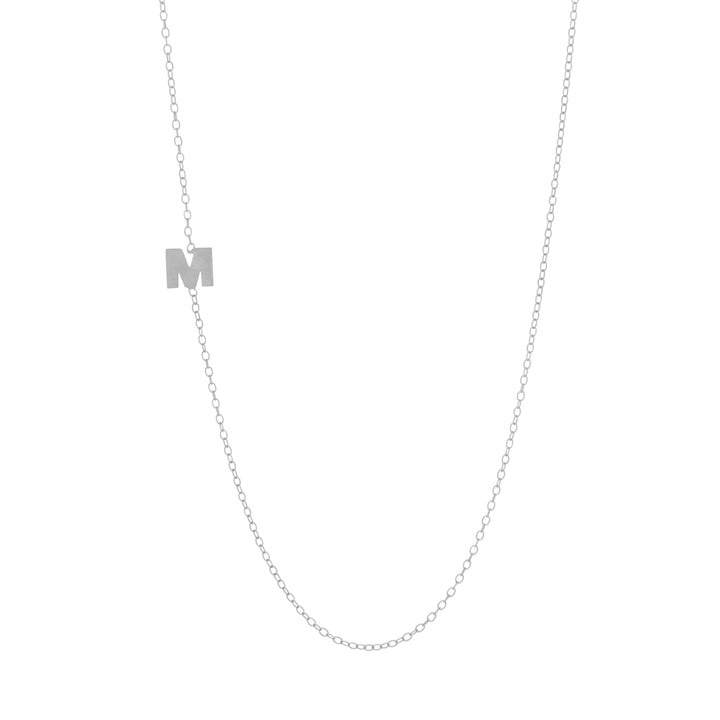 Sterling Silver Sideways Initial Necklace