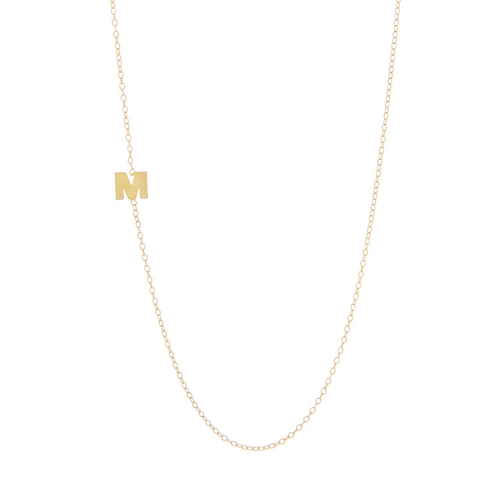 Gold Plated Sideways Initial Necklace