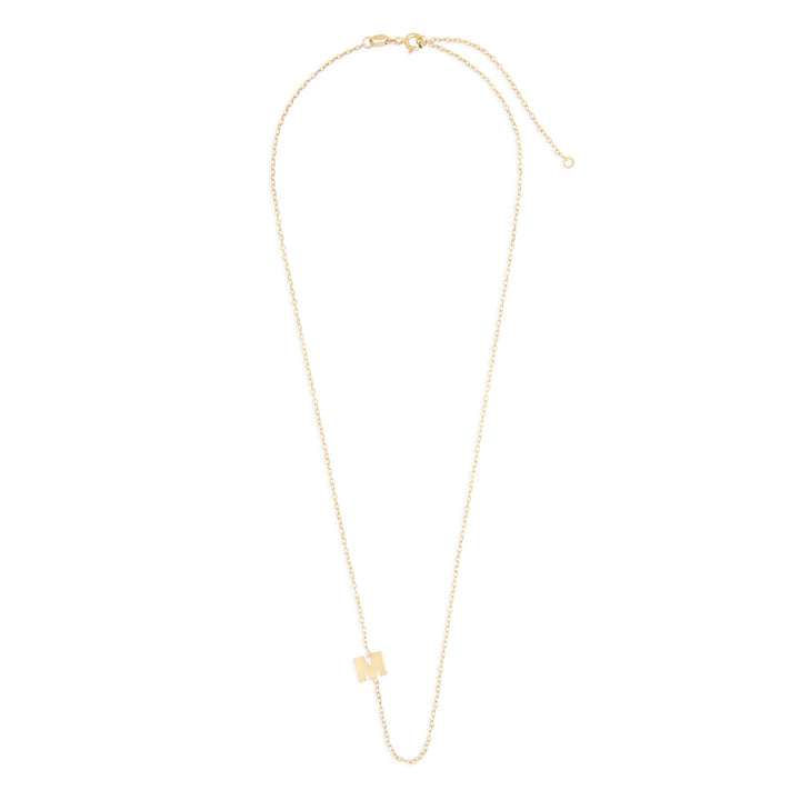 Gold Plated Sideways Initial Necklace