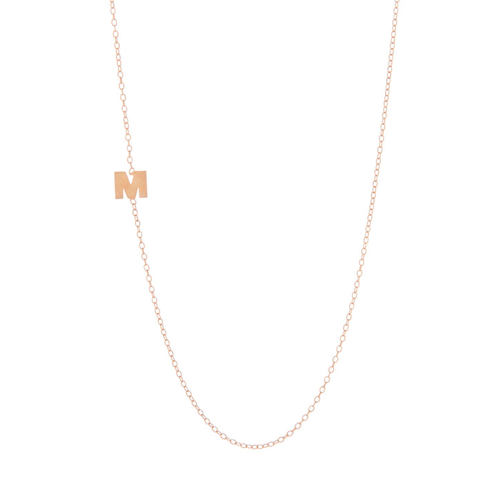 Rose Gold Plated Sideways Initial Necklace