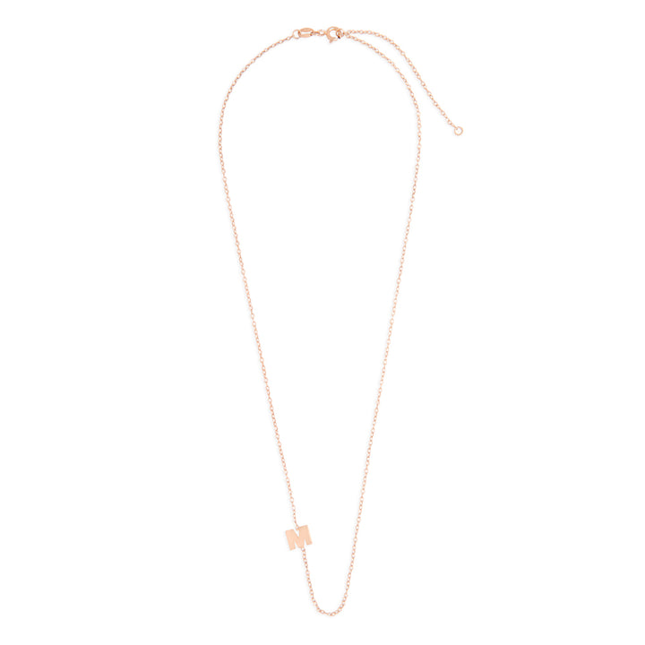 Rose Gold Plated Sideways Initial Necklace