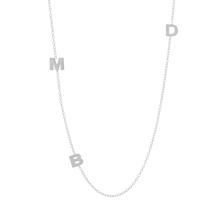 Sterling Silver Sideways 3 Initial Necklace