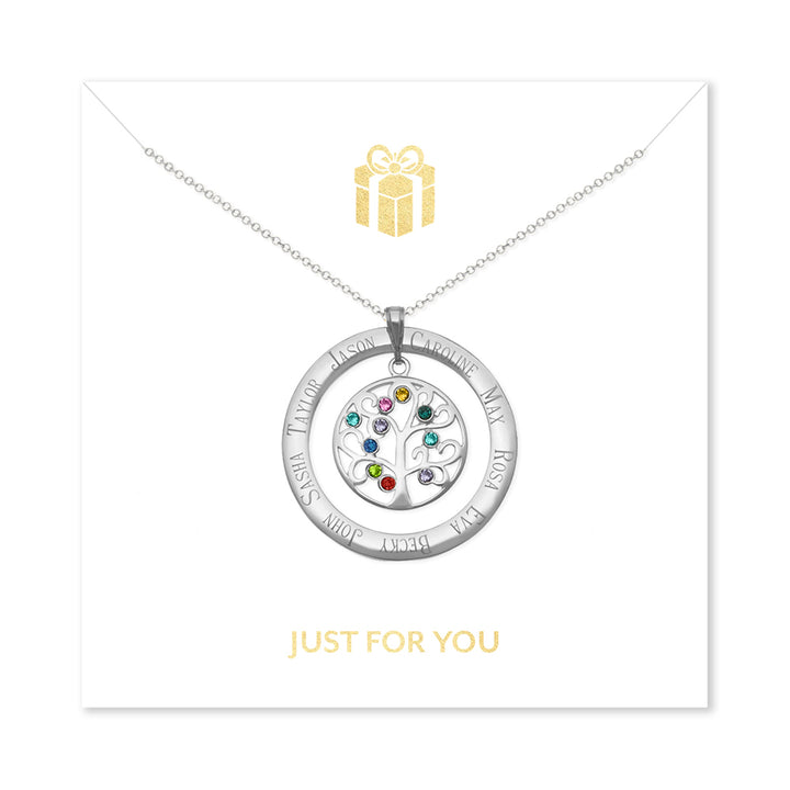 Just For You 10 Stone Personalized Birthstone Family Tree Pendant