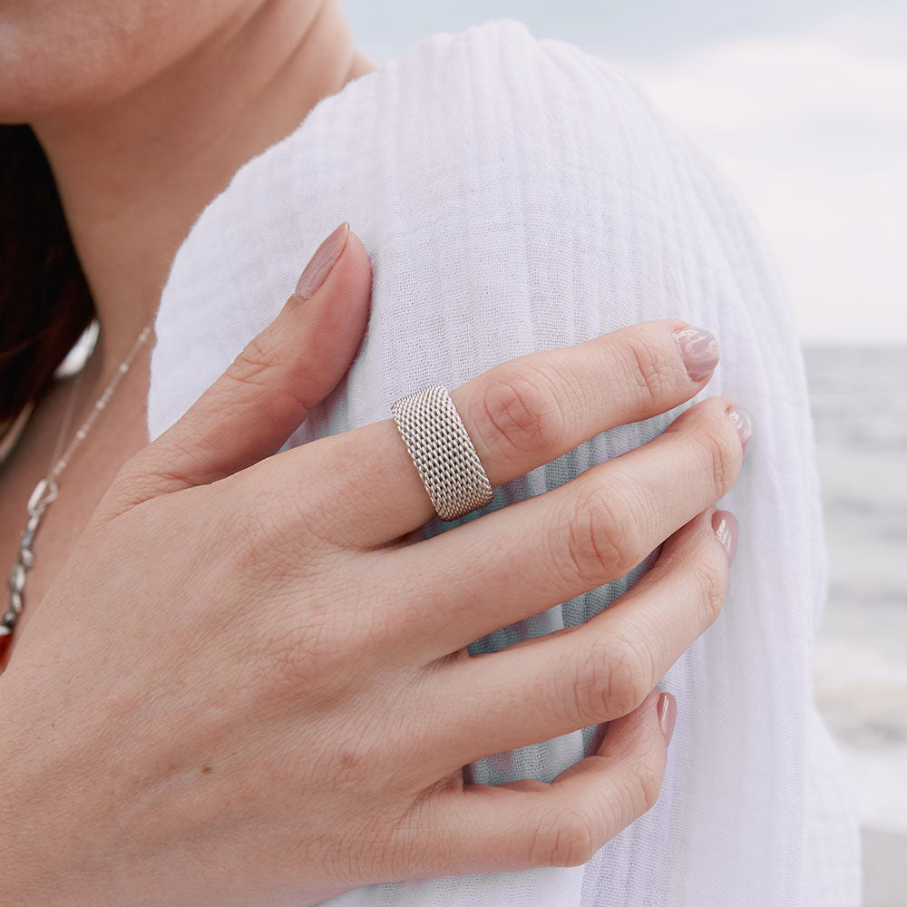 Sterling Silver Mesh Ring