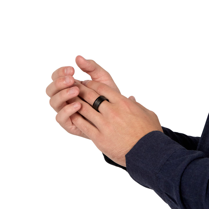 Men's Matte Black Center Ring