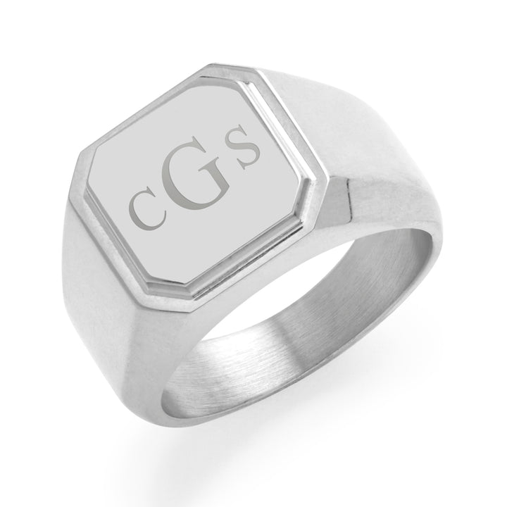 Men's Stainless Steel Square Signet Ring