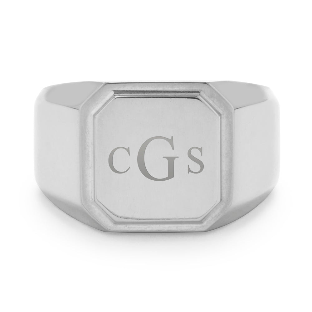 Men's Stainless Steel Square Signet Ring