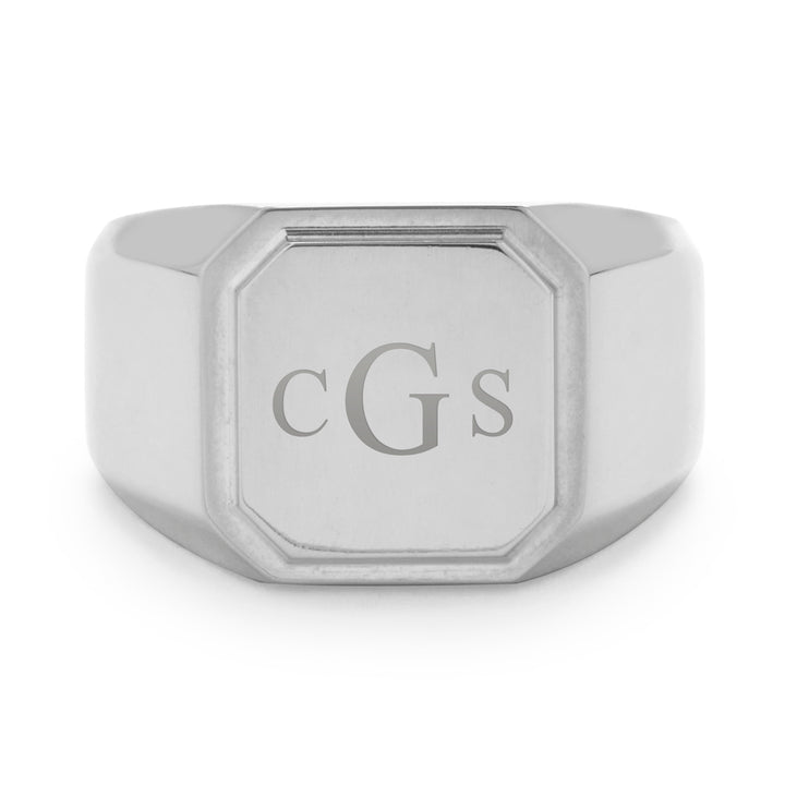 Men's Stainless Steel Square Signet Ring