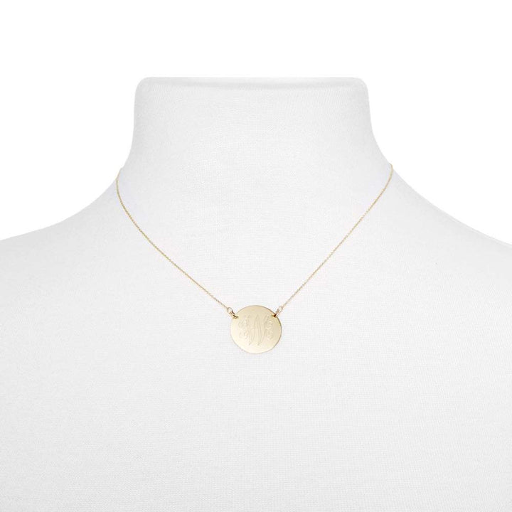 14K Gold Engravable Disc Necklace